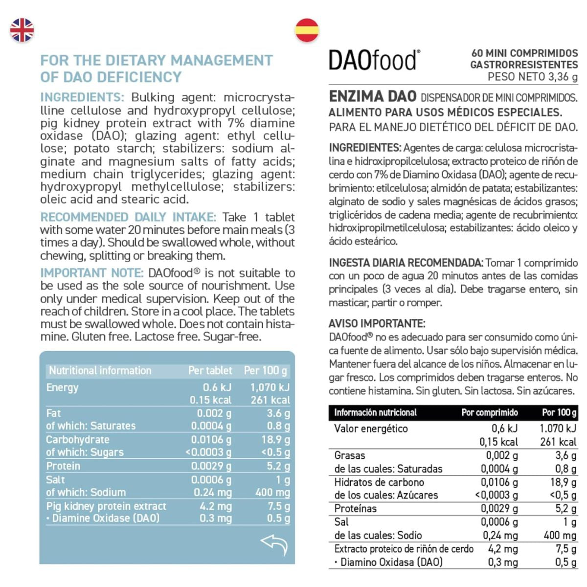 DAOfood® Spender 60 Minitabletten