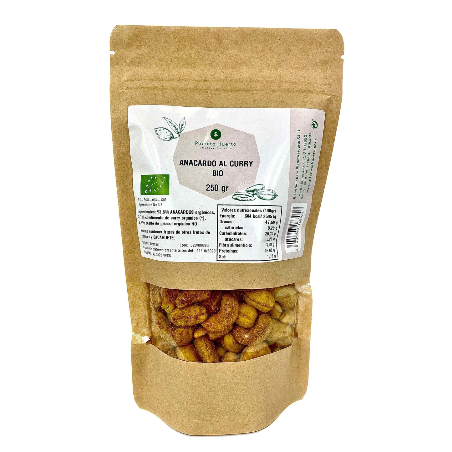 Noix de cajou au curry ECO Planeta Huerto 250 g