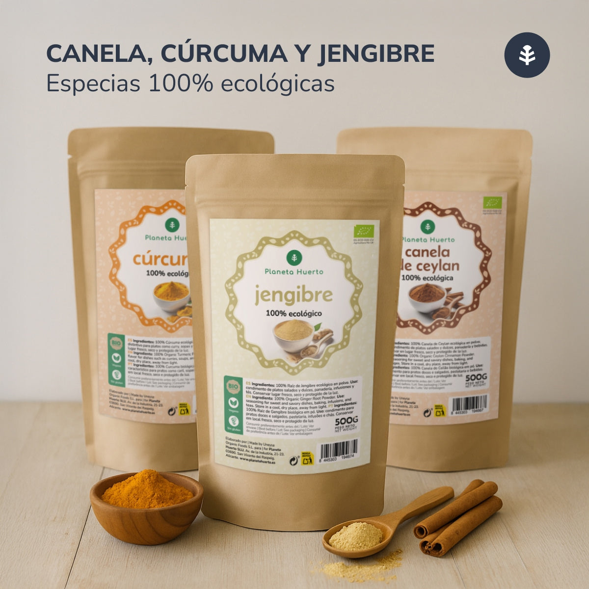 Kurkumapulver ECO Planeta Huerto 500 g