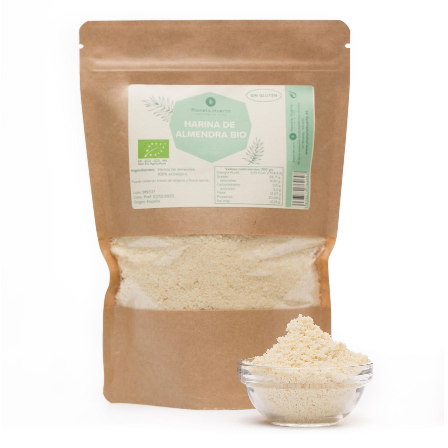 Glutenfreies Mandelmehl ECO Planeta Huerto 1kg