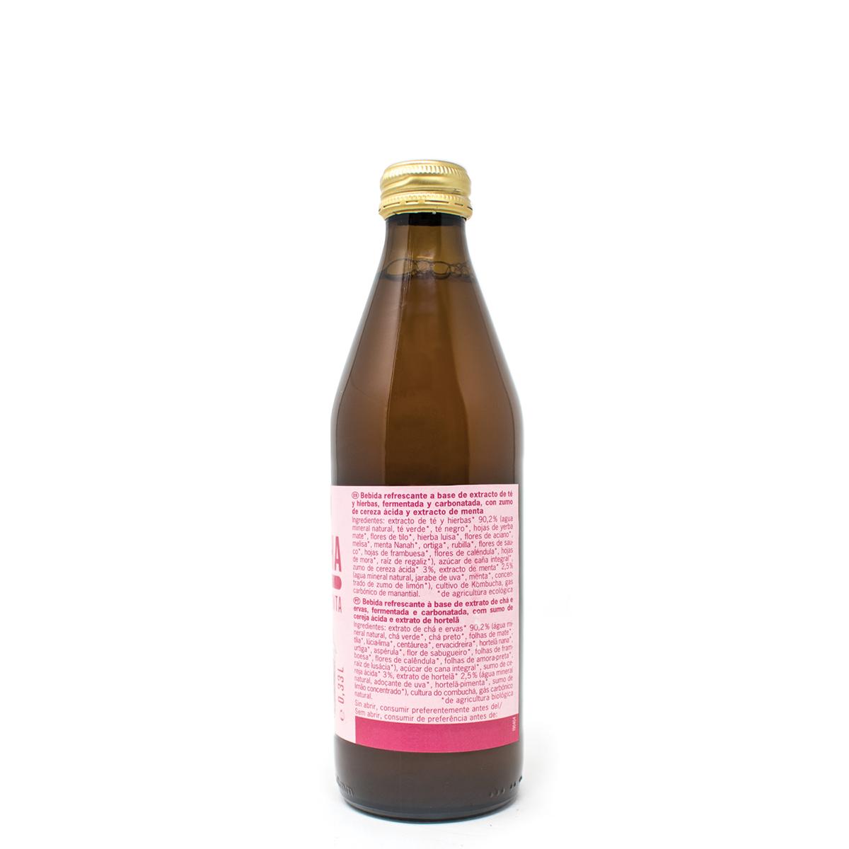 Kombucha cerise et menthe BIO Voelkel 330 ml
