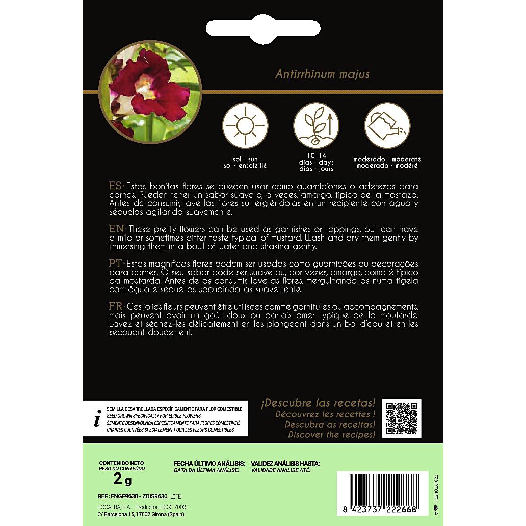 Essbare Blumensamen Antirrino Boca De Dragón Rocalba