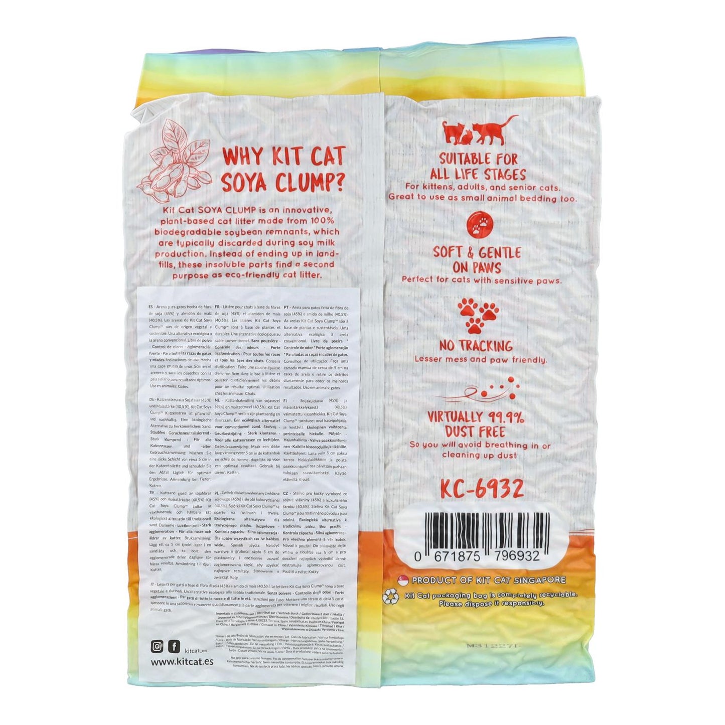 Katzenstreu-Set Eco SoyaClump – Confetti 7 l Katzenstreu
