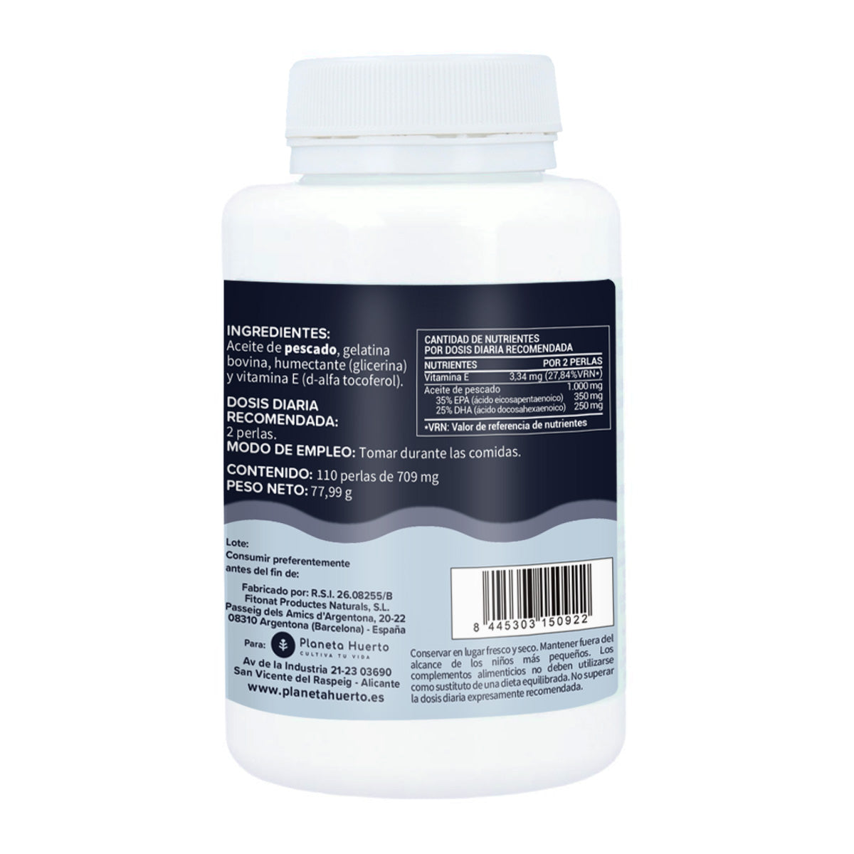 Omega 3 EPA 35% DHA 25% Planeta Huerto 110 pärlor