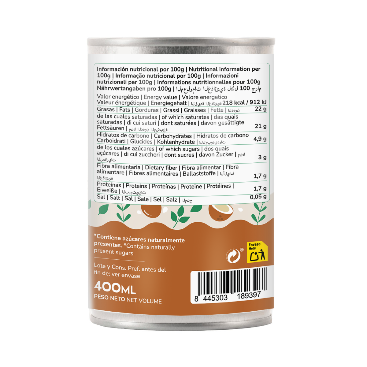 Crema di cocco concentrata ECO Planeta Huerto 400 ml