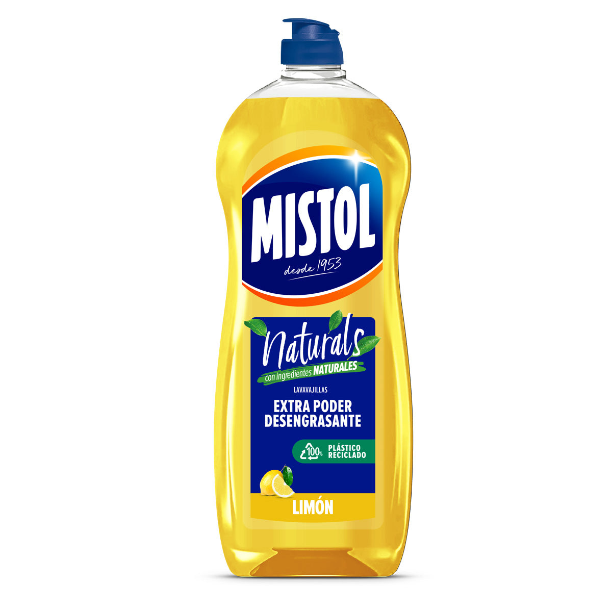 Geconcentreerd afwasmiddel met citroen en extra ontvettende kracht Mistol naturals 650 ml