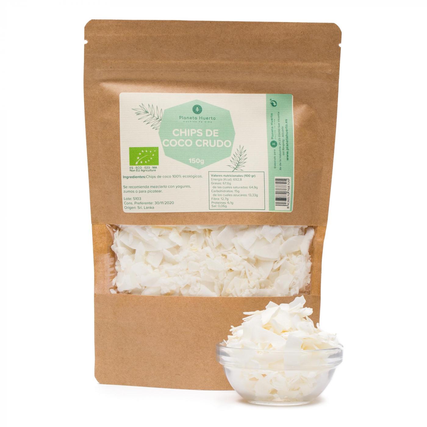 Pak 2x Kokoschips suikervrij ECO Planeta Huerto 150 g