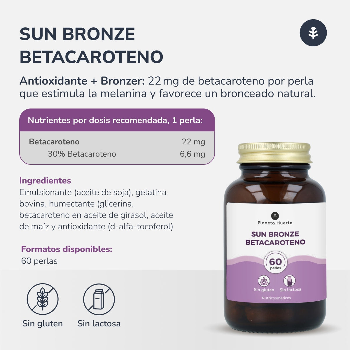 Sun bronze beta-karoten Planet Orchard 60 pärlor