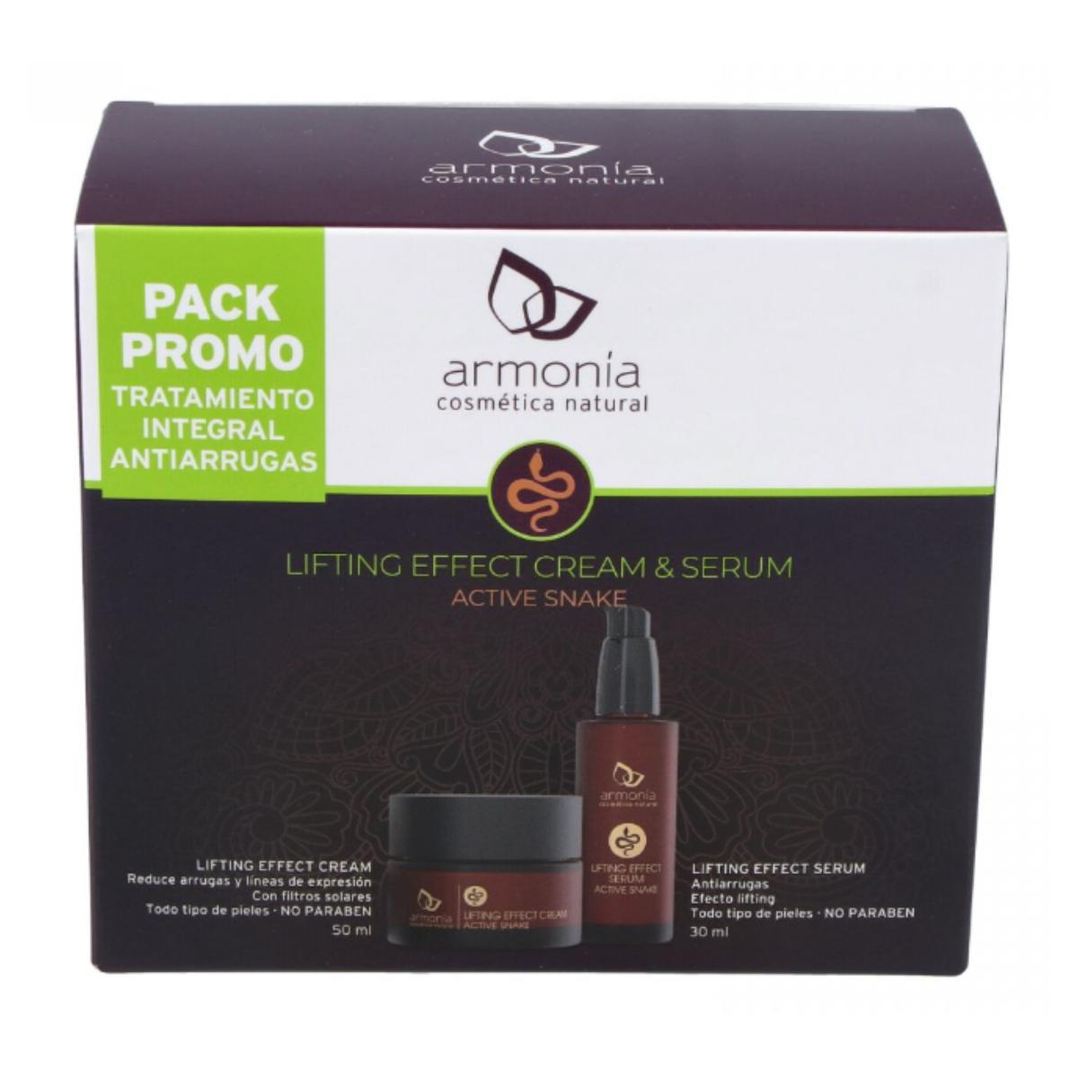 Pack med ormgiftkräm + serum active snake. Armónía Cosmética Natural