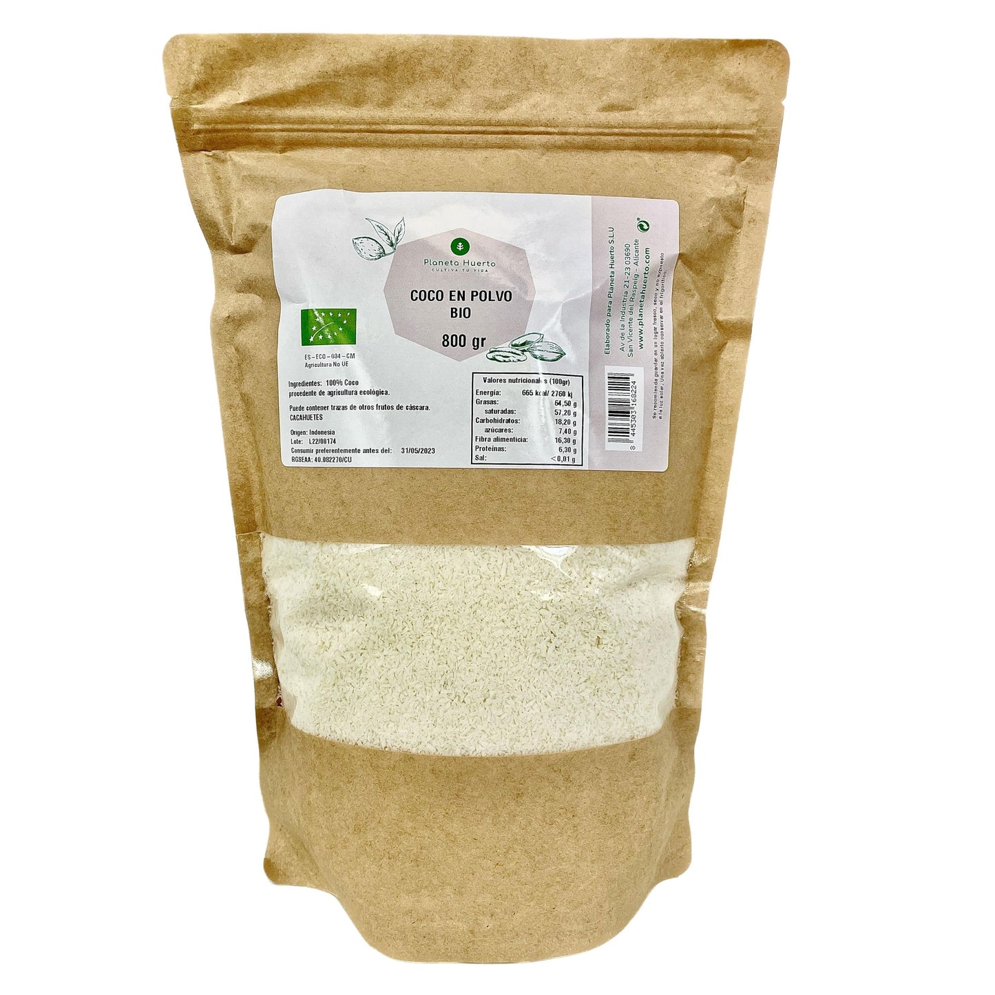 Poudre de noix de coco ECO Planeta Huerto 800 g