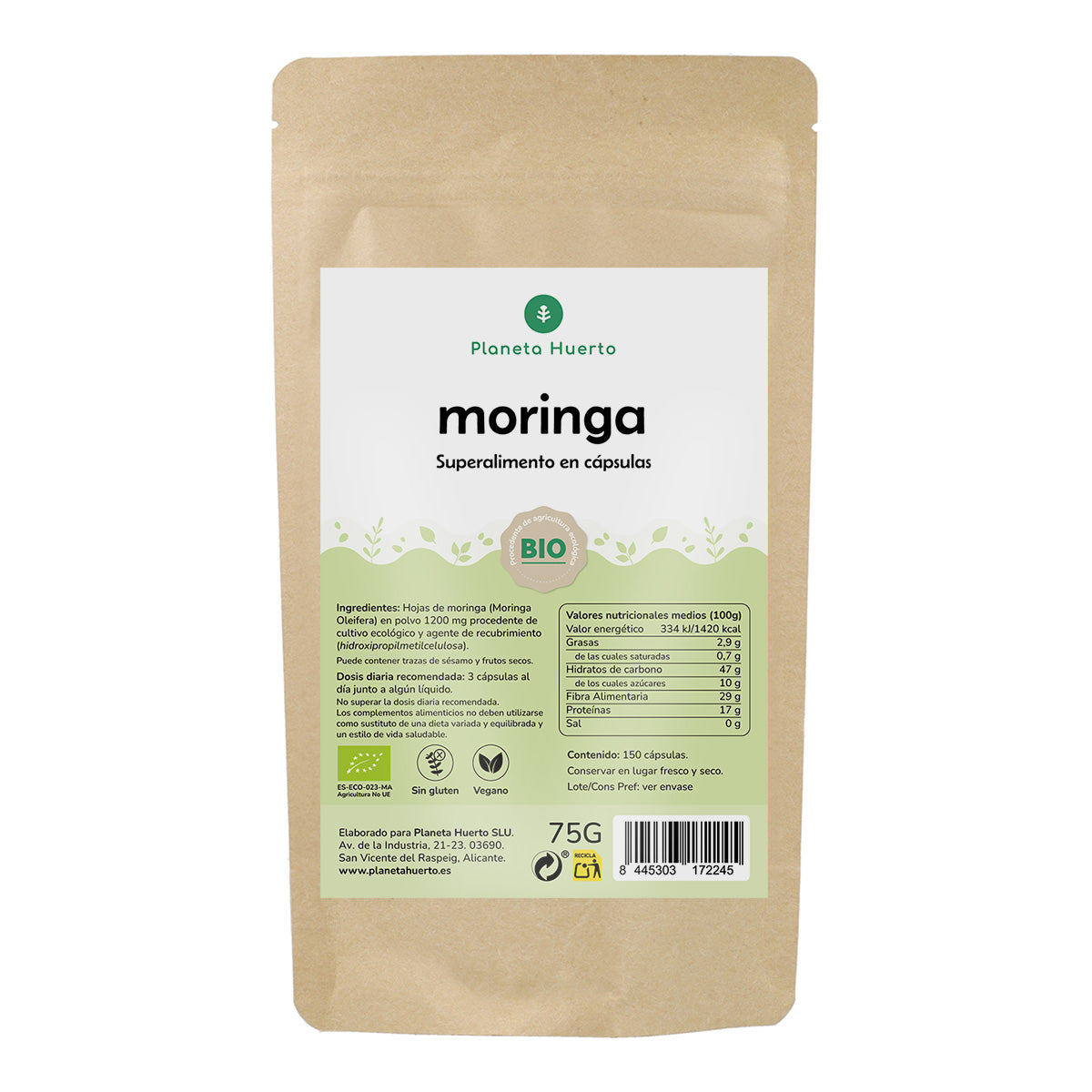 Biologische Moringa Planet Garden 150 capsules