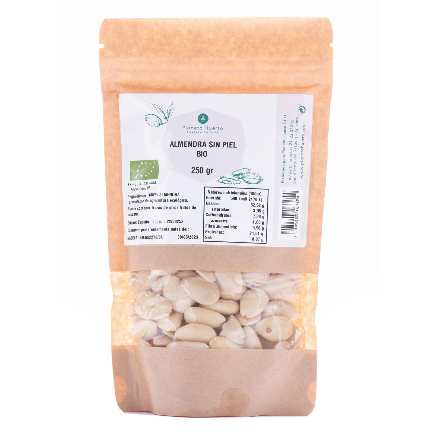 Blanched almonds ECO Planeta Huerto 250 g