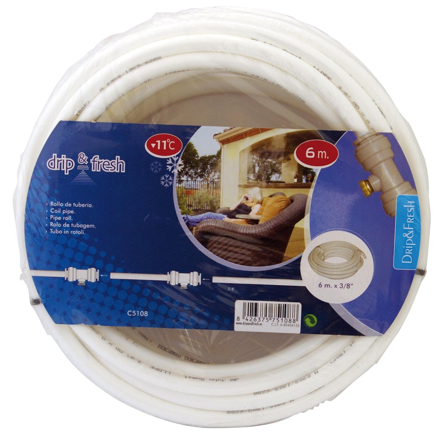 Rol vernevelingsslang 6 m DripFresh