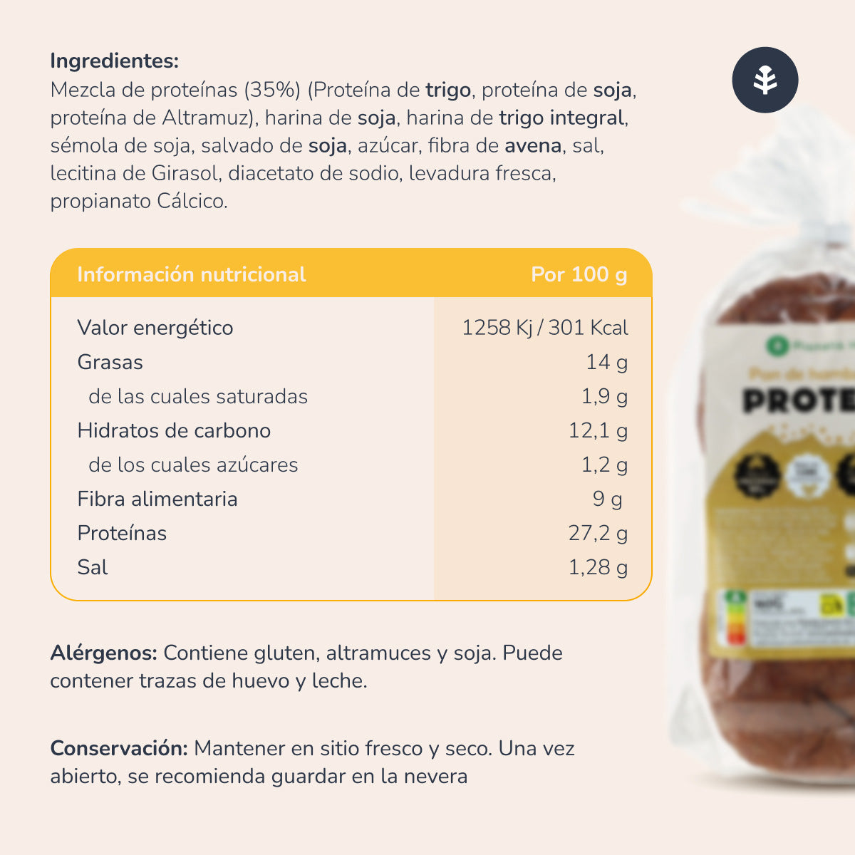 Eiwit hamburgerbroodje Planeta Huerto, 2 x 80 gram
