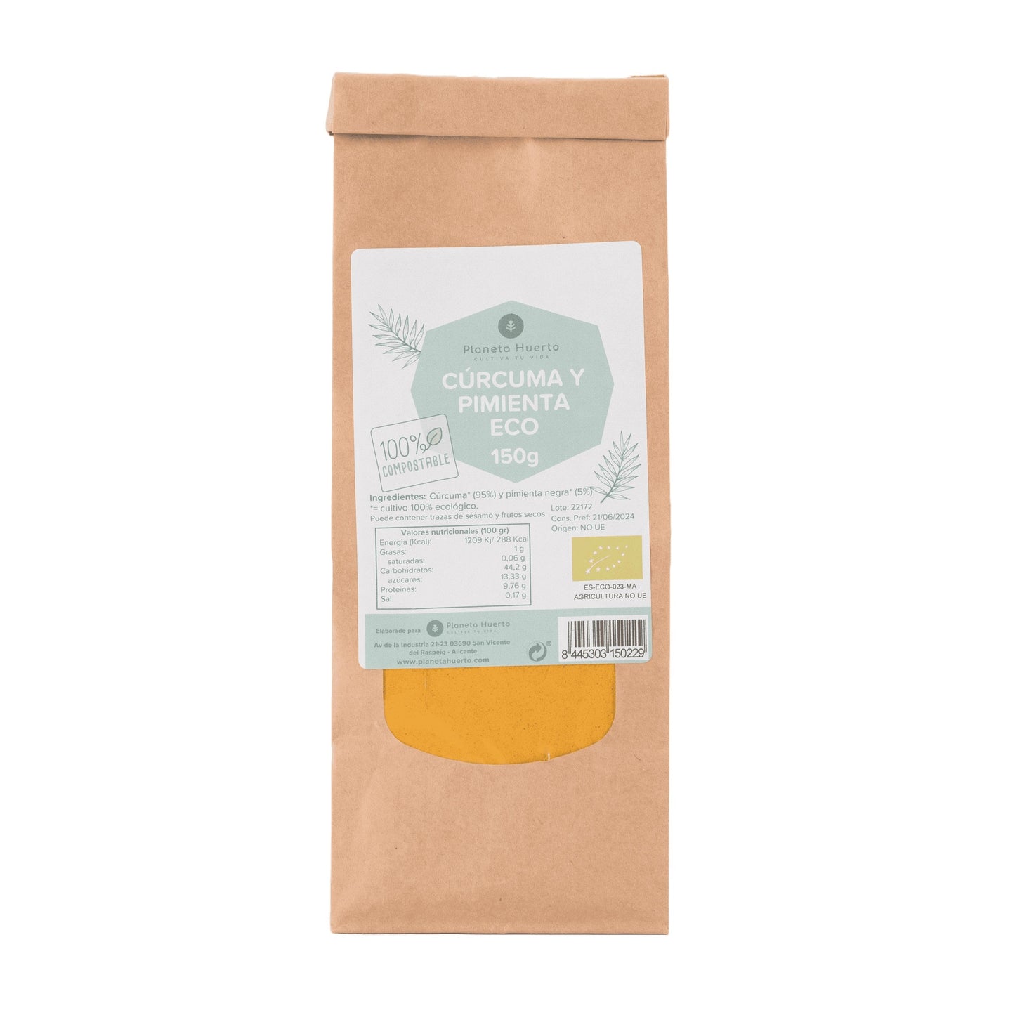 Curcuma e pepe in polvere ECO Planeta Huerto 150 g
