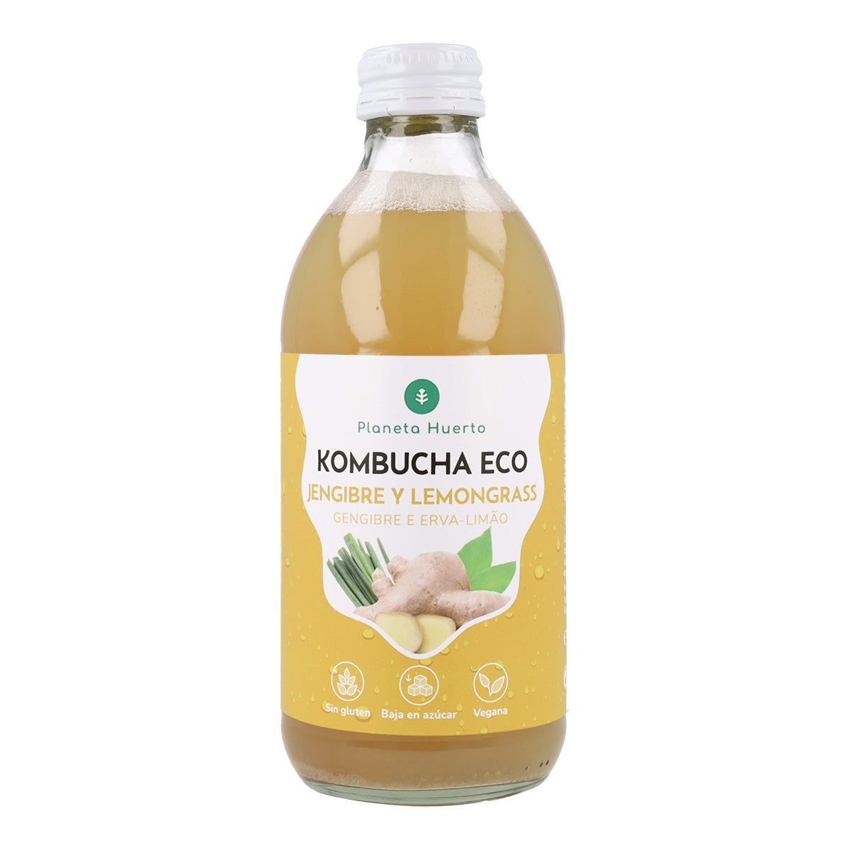 Confezione 6x Kombucha ECO Zenzero e citronella Planeta Huerto 330 ml