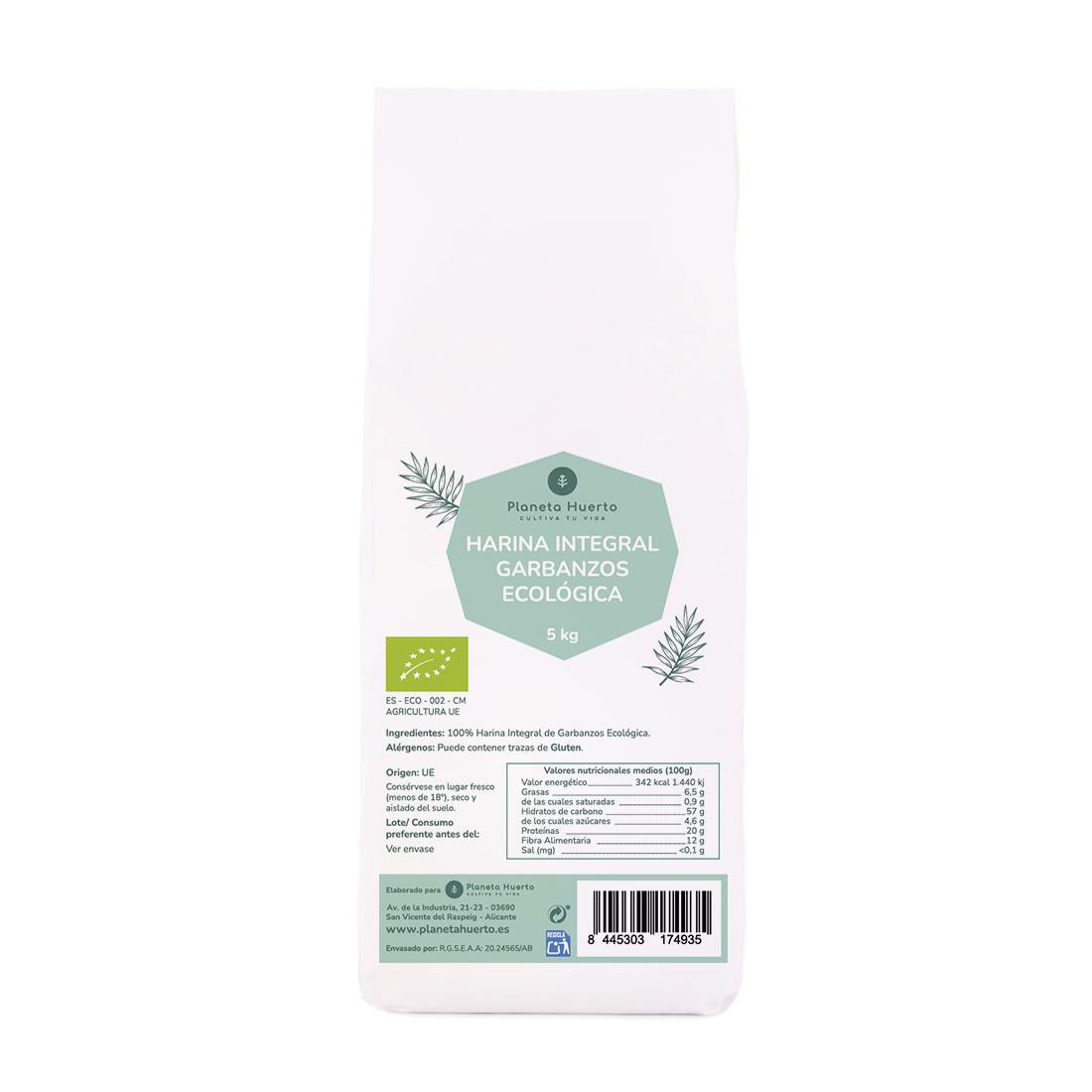 Wholemeal Chickpea Flour Eco Planeta Huerto 5 Kg