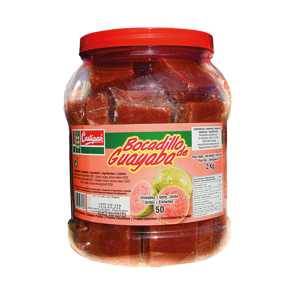 50 guavesnacks in Castipan-bonbonnière 2 kg
