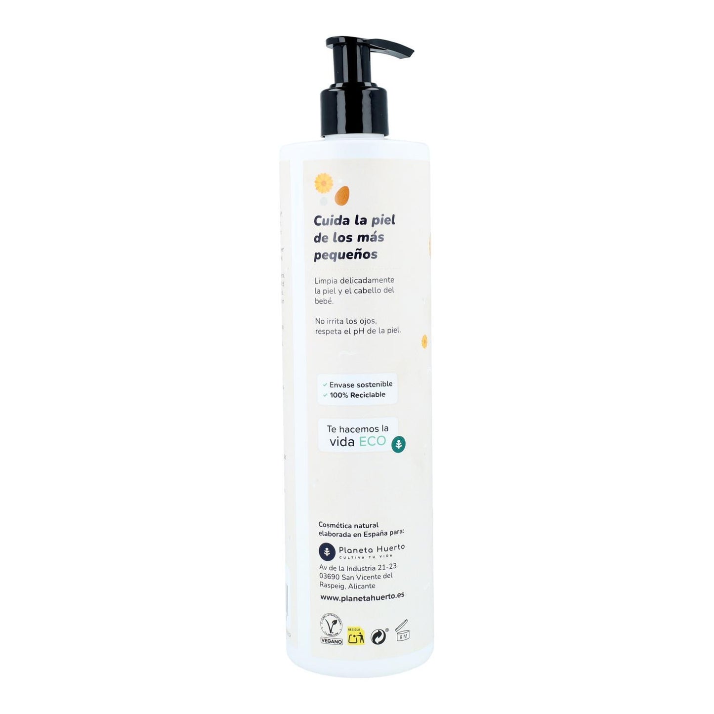 Calendula en Amandelen Kinderpakket: gel en shampoo + hydraterende crème Planeta Huerto