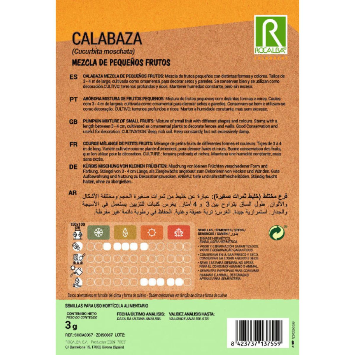 Semi di zucca mix di piccoli frutti Rocalba