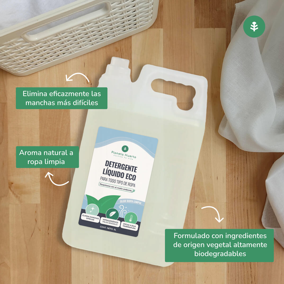 Płyn do prania Eco Natural czysty zapach prania Planeta Huerto 5 litrów