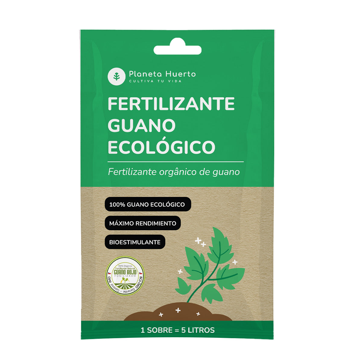 Fertilizzante Guano eco Planeta Huerto Bustina da 5 L