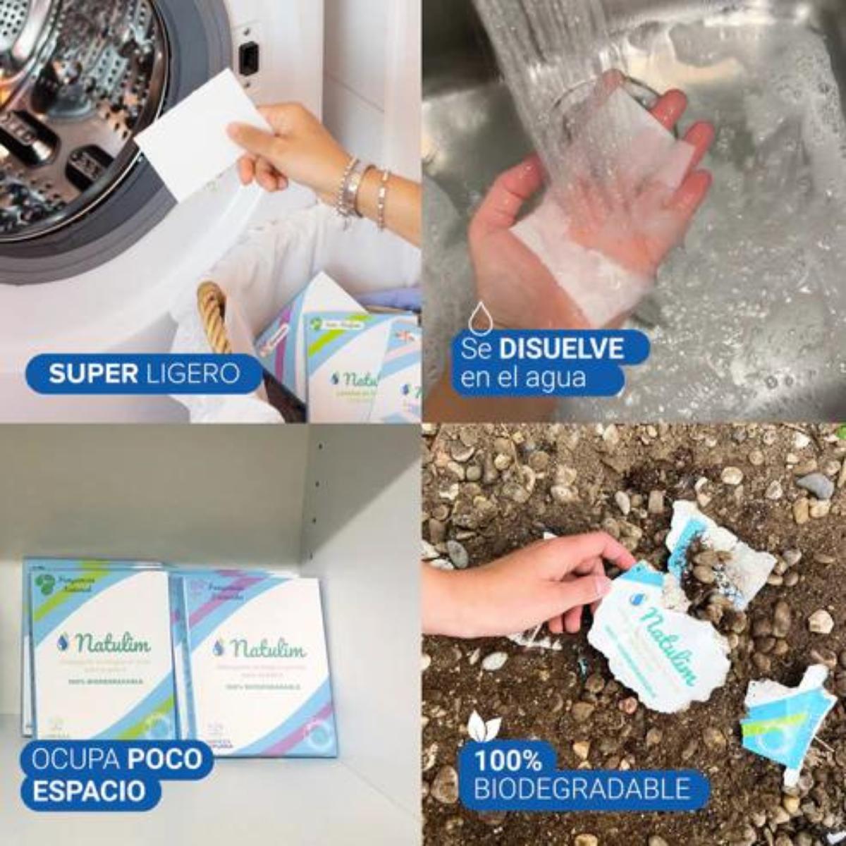 Packung mit 10 Eco Floral Waschstreifen, Natulim, für 40 Wäschen