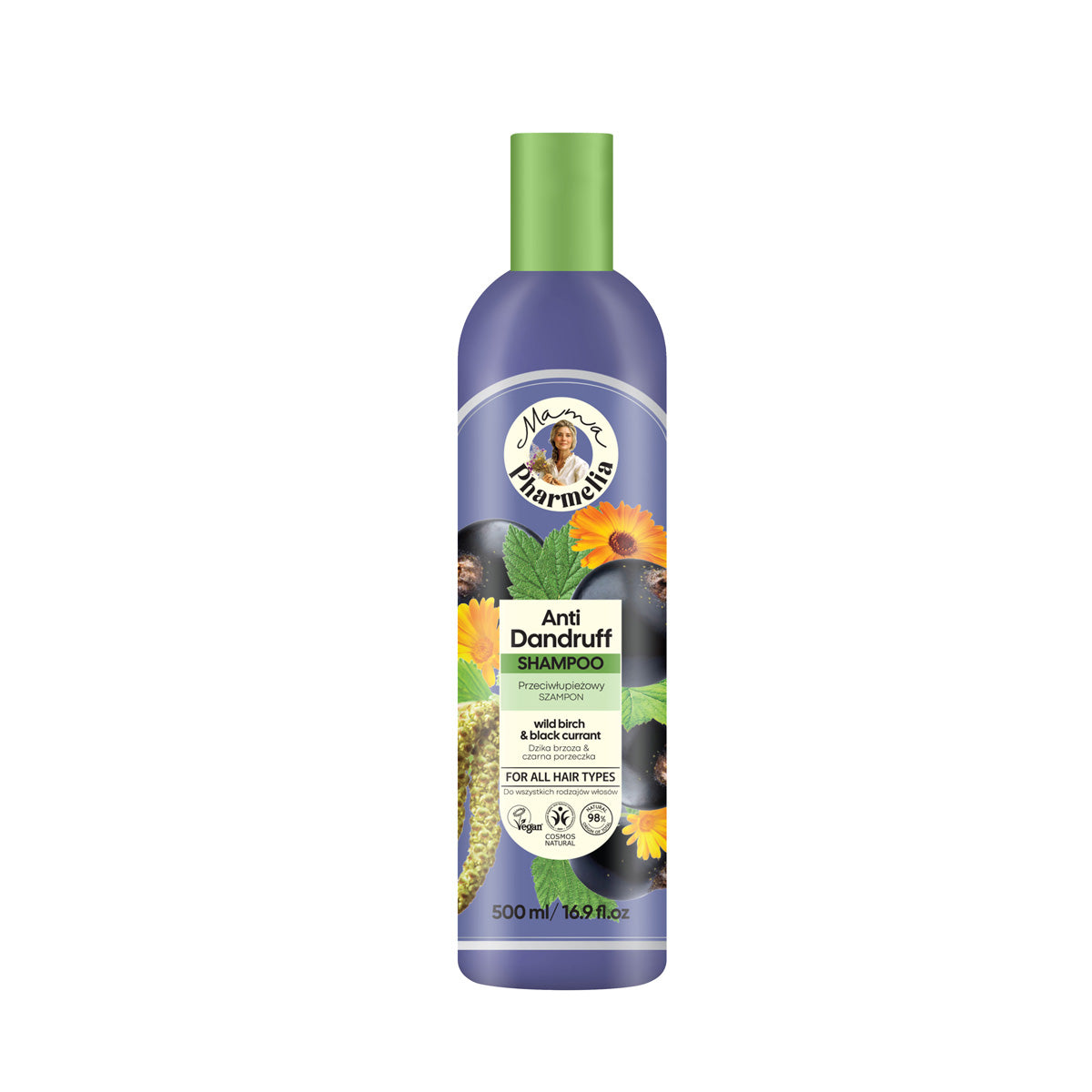 Anti-roos shampoo met wilde berk en zwarte bes, Mama Pharmelia, 500 ml
