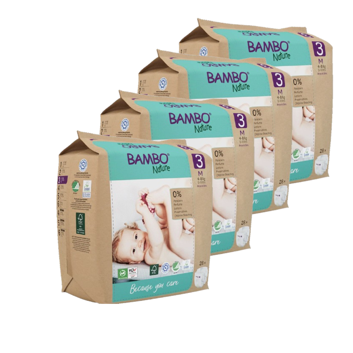 Voordelige verpakking Bambo Nature luiers T3 (4-8 kg) 112 stuks