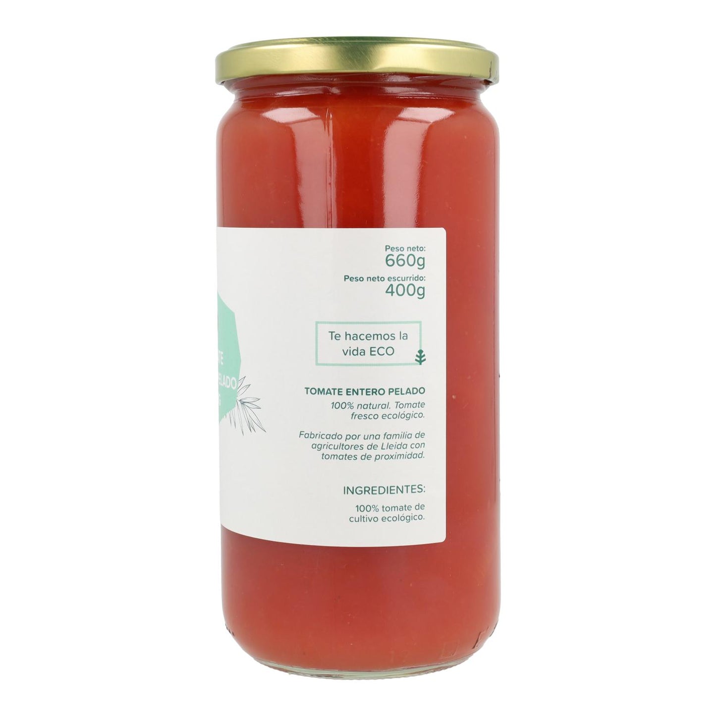 Hele gepelde tomaat ECO Planeta Huerto 660 g