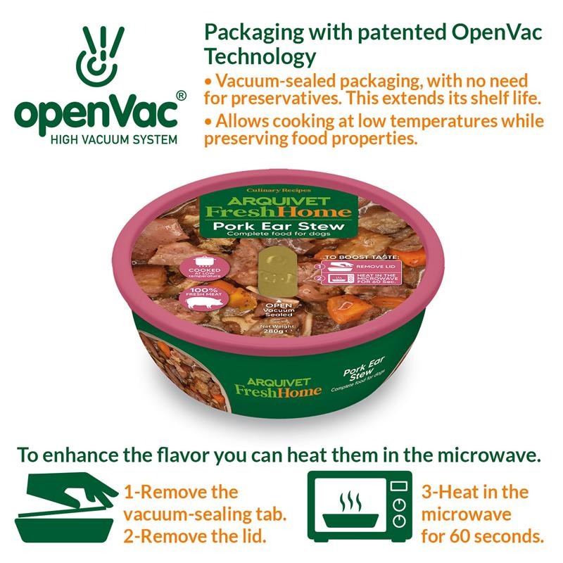 Arquivet Fresh Home Pig Ear Stew Wet pork ear food for dogs 280 g