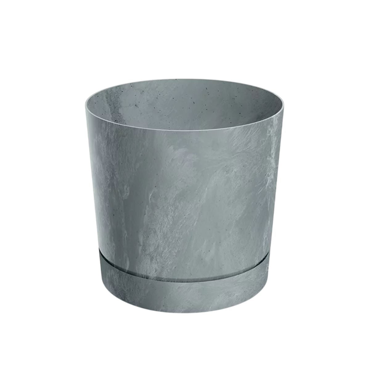 Pot de fleurs Pure en ciment avec soucoupe intégrée gris D 15 x 15