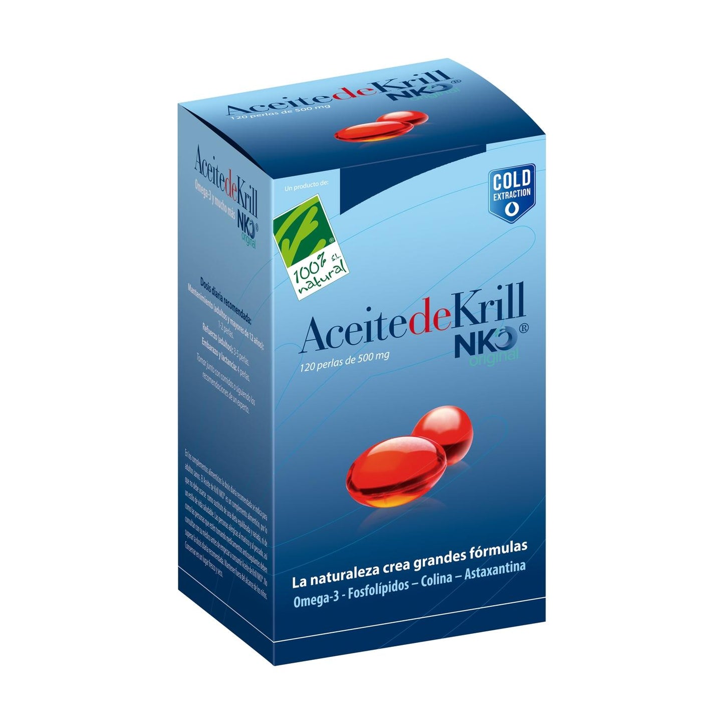 Huile de krill NKO 500 mg 100 % naturelle 120 gélules