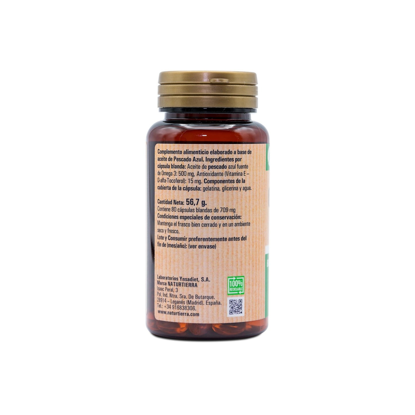 Omega 3, 80 soft capsules. NaturTierra