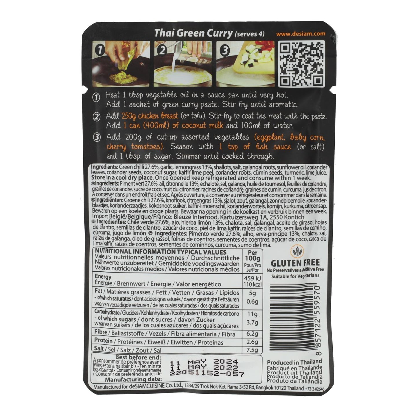 Pâte de curry vert Desiam 70 g