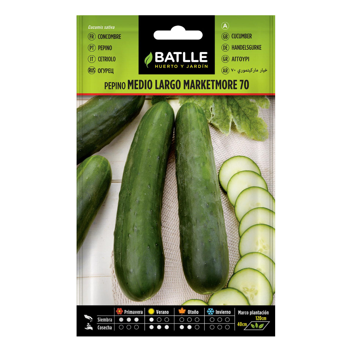 Semi di cetriolo Marketmore 70 1/2 lunghezza Batlle