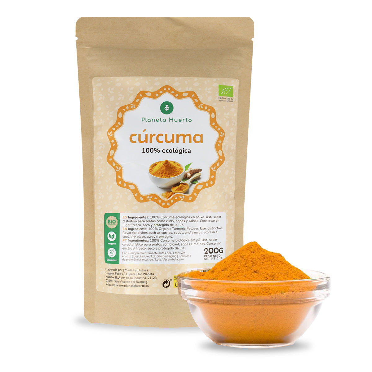 Pack 2x Turmeric powder ECO Planeta Huerto 200 g