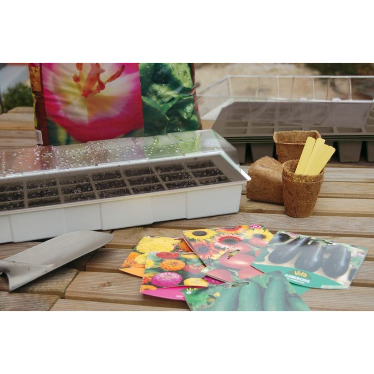 Mini-kas voor op de vensterbank Kit Windows Nortene 49x15,5 cm