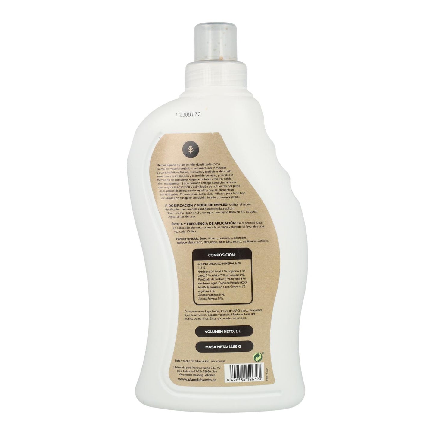 Vloeibare natuurlijke humus Planeta Huerto 1 liter
