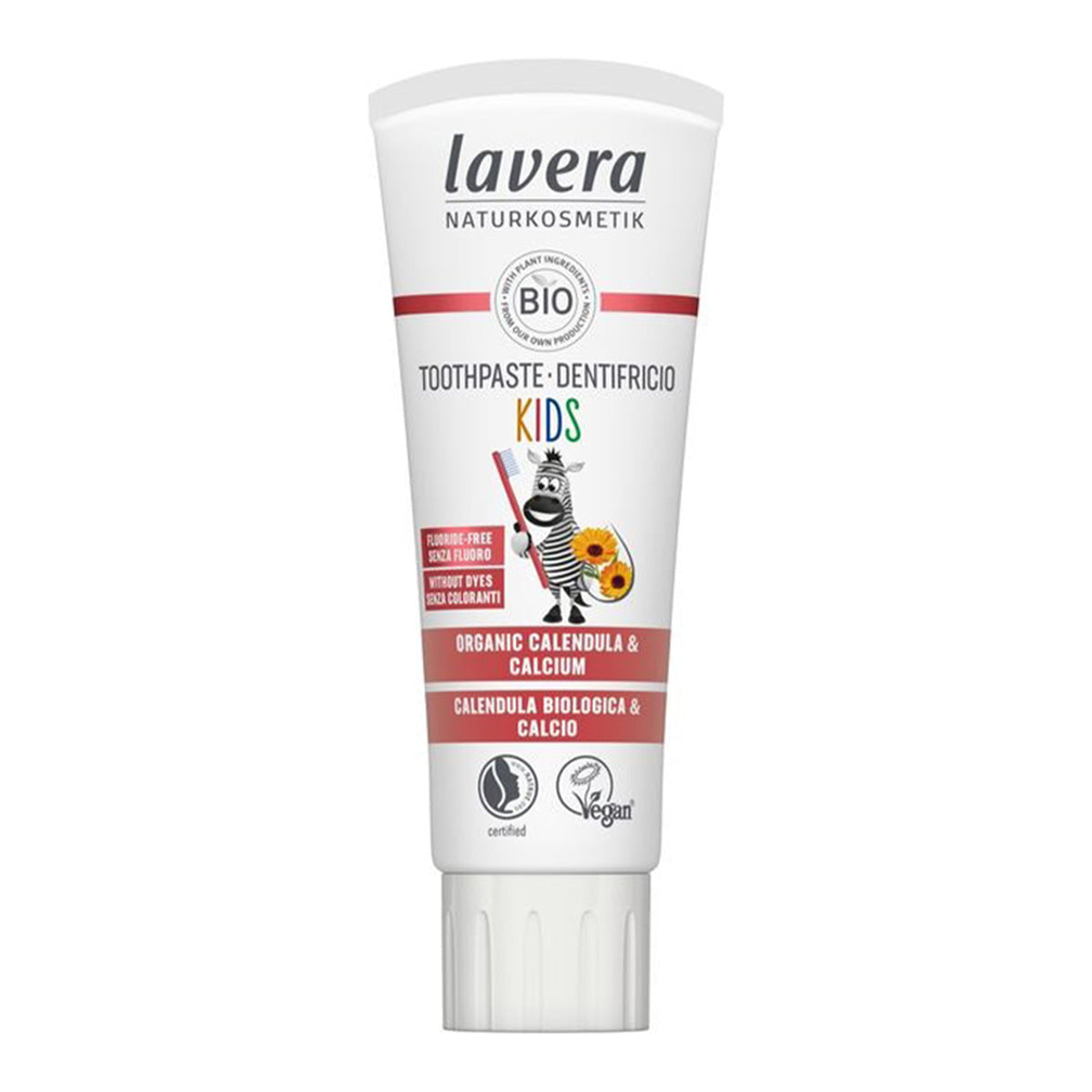 Dentifricio per bambini senza fluoro Calendula Bio & Calcio Lavera, LAVERA, 75 ml