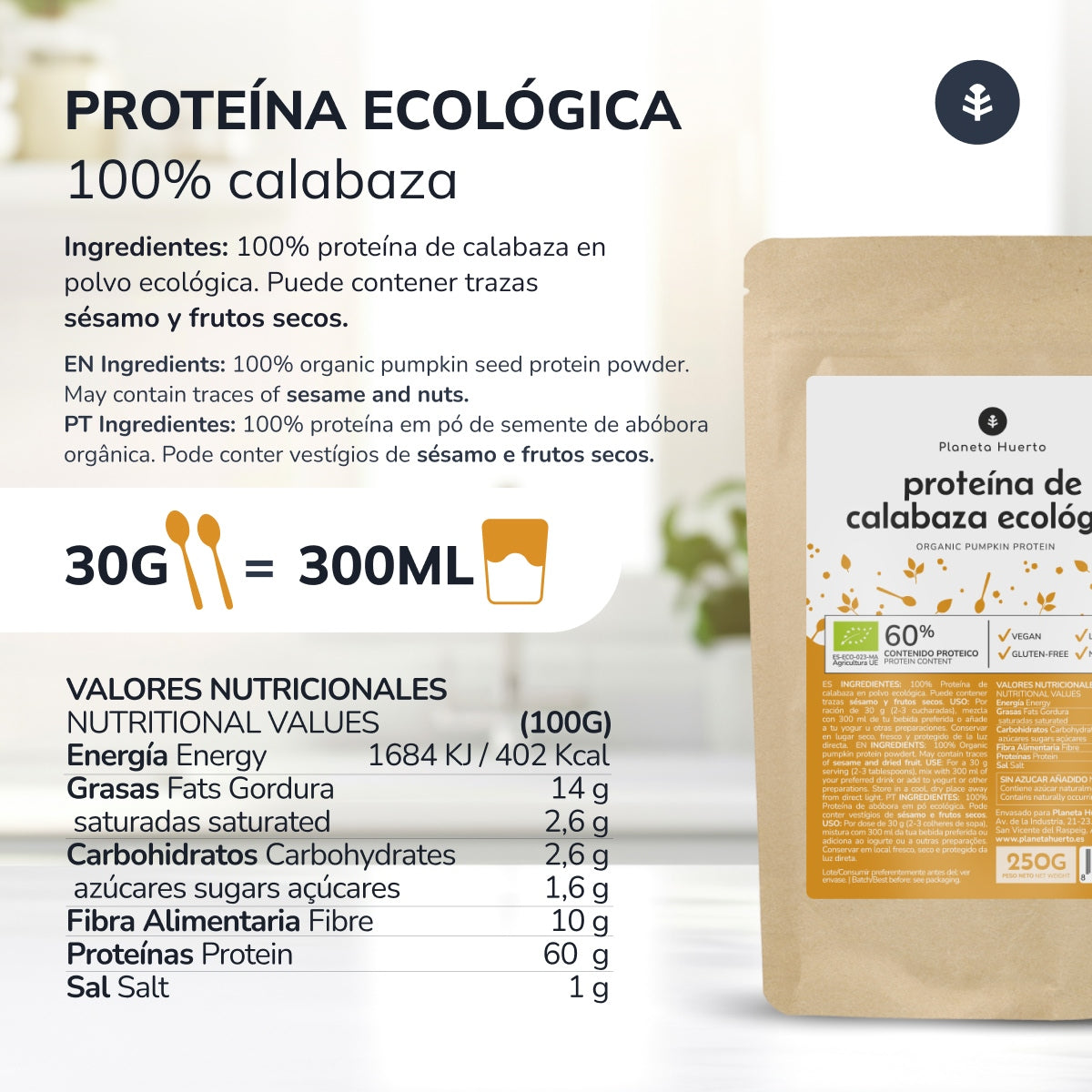 Pumpkin protein Planeta Huerto 250 g