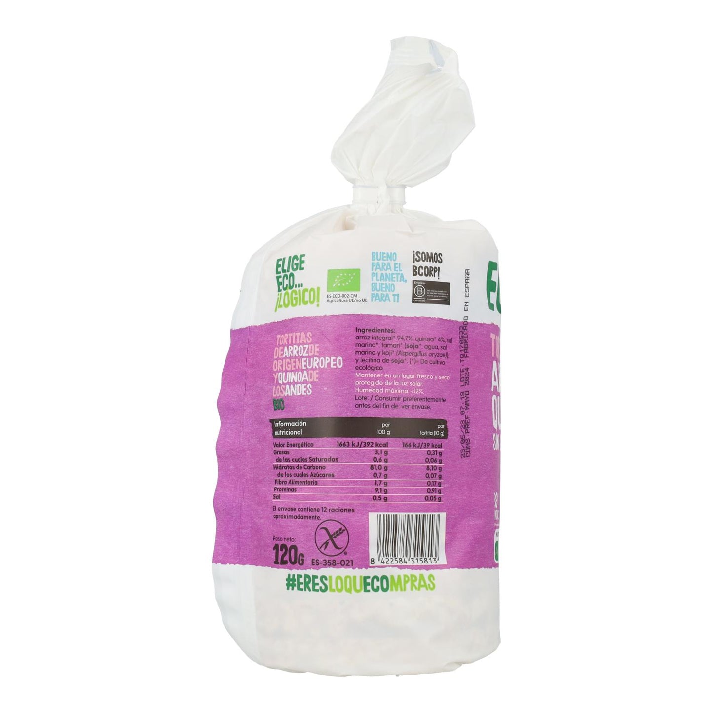 Biologische rijst- en quinoapannenkoekjes Ecocesta 120 g