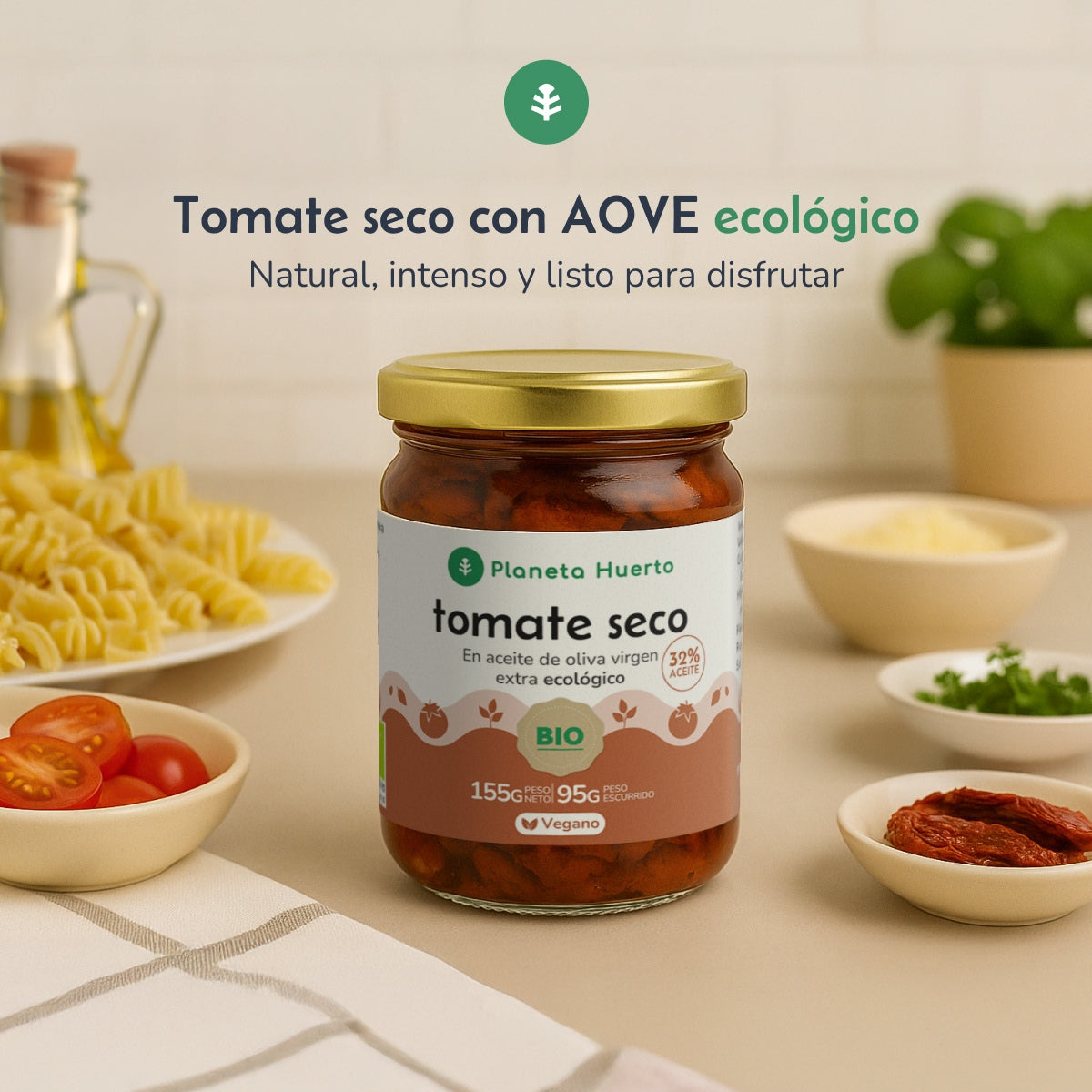 Gedroogde tomaten in extra vierge olijfolie ECO Planeta Huerto 155 g