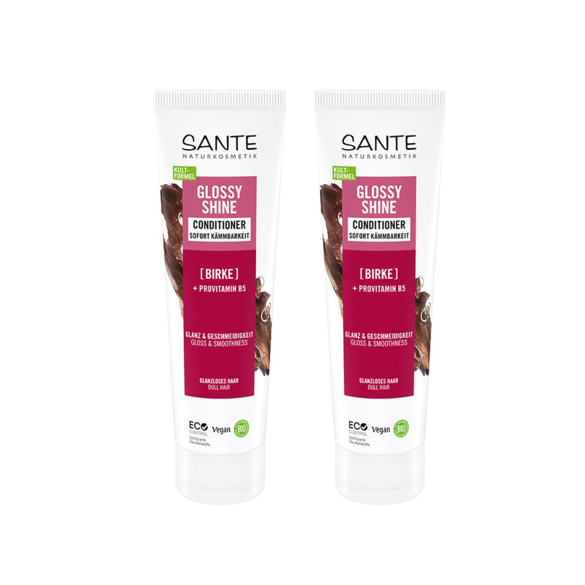 Pakket 2x Sante berken conditioner voor stralende glans 150 ml