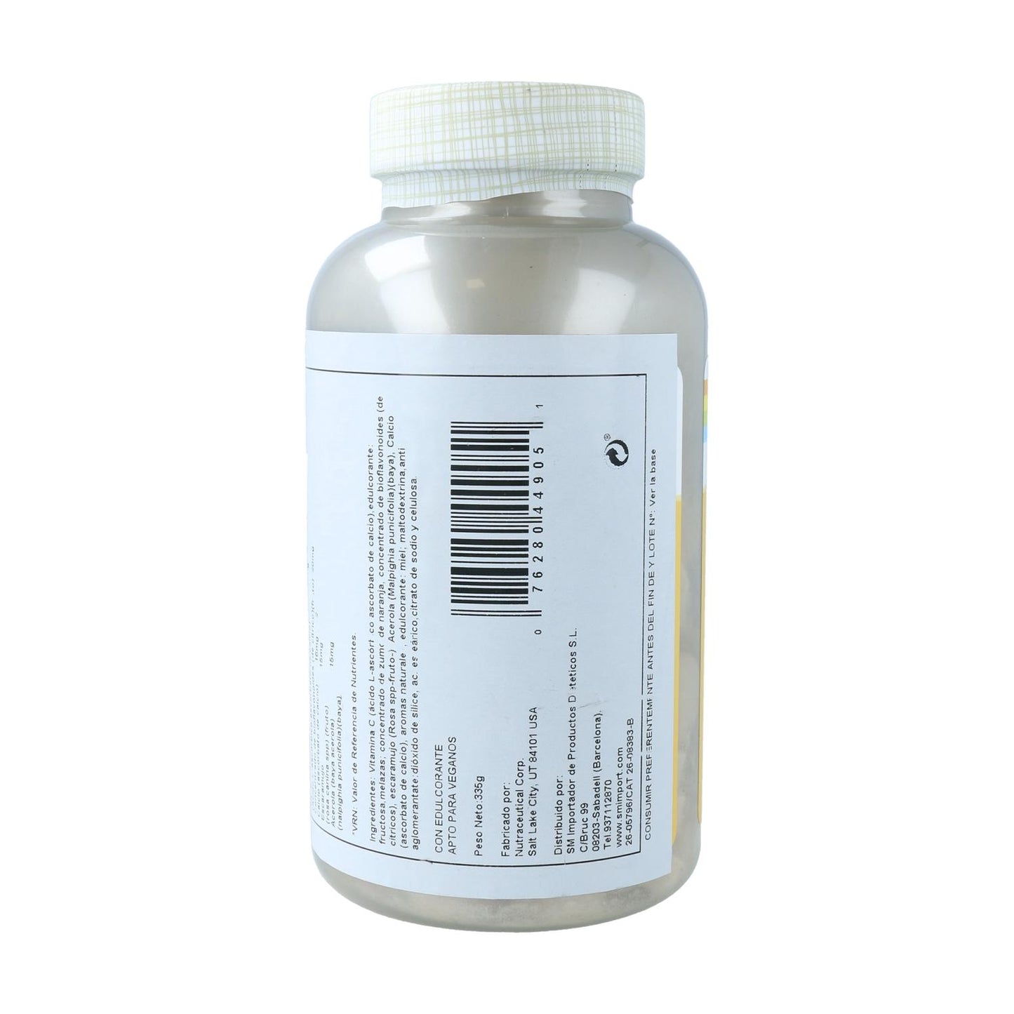 Witamina C do żucia o smaku pomarańczowym 500 mg Solaray, 100 tabletek.