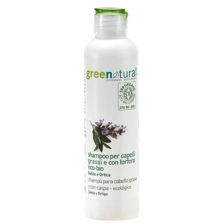 Champú cabello graso y caspa con salvia y ortiga Greenatural 250 ml