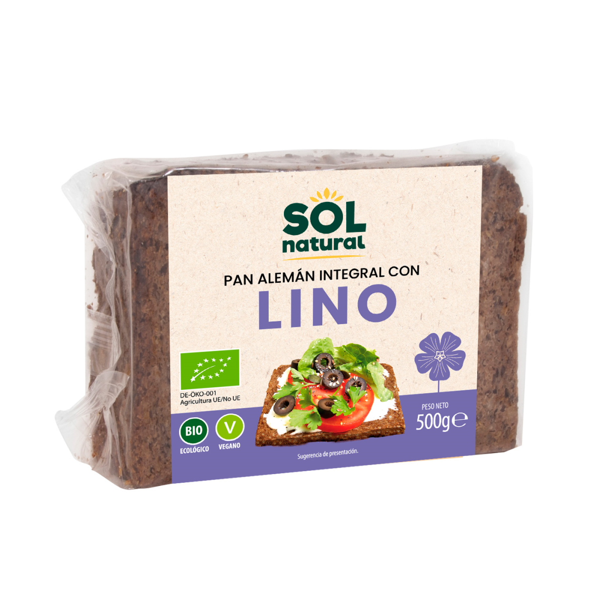 Pain allemand au lin BIO Sol Natural 500 g