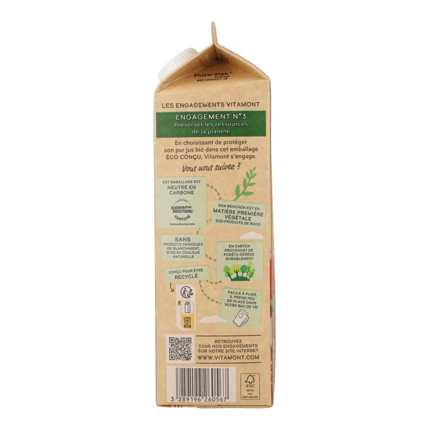 Jus de grenade Vitamont en brique 1 L