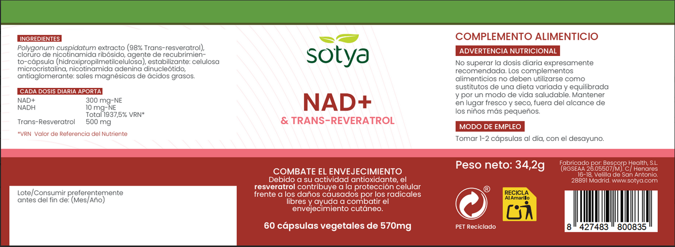 NAD Trans Resveratrol Sotya 60 Kapseln