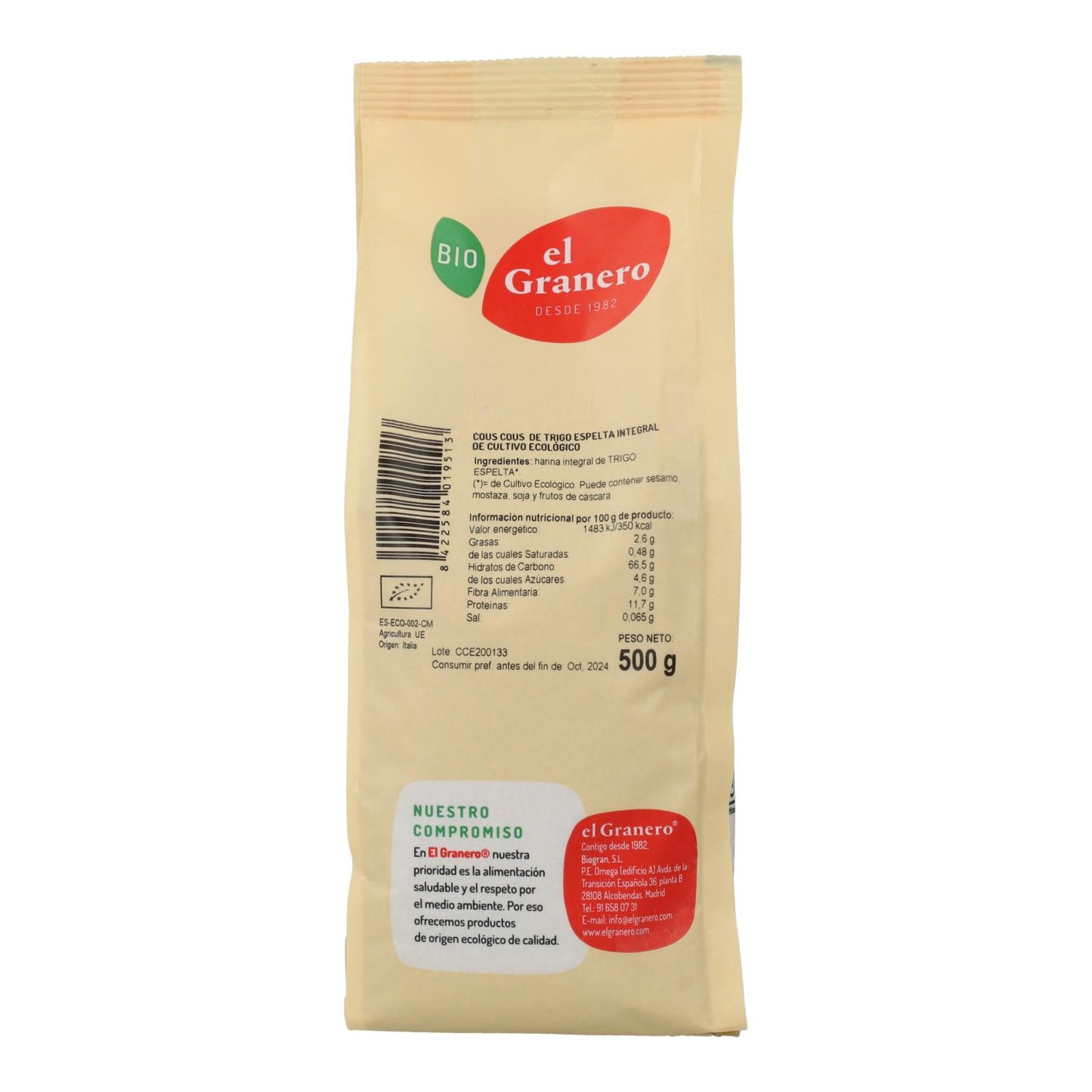 Bio-Couscous aus Vollkorn-Dinkel El Granero 500 g